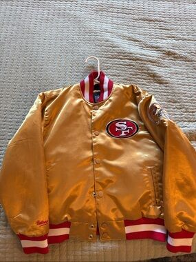 NFL Gold Satin Kids Jacket with Red & White Trim